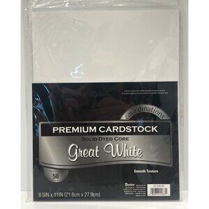 Darcie Premium Cardstock Solid-Dyed Core Great White 36 Sheets GX-2200-06